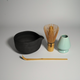 Matcha Essentials Set - Pour Spout Black Hasamiyaki (片口 波佐見焼 黒)