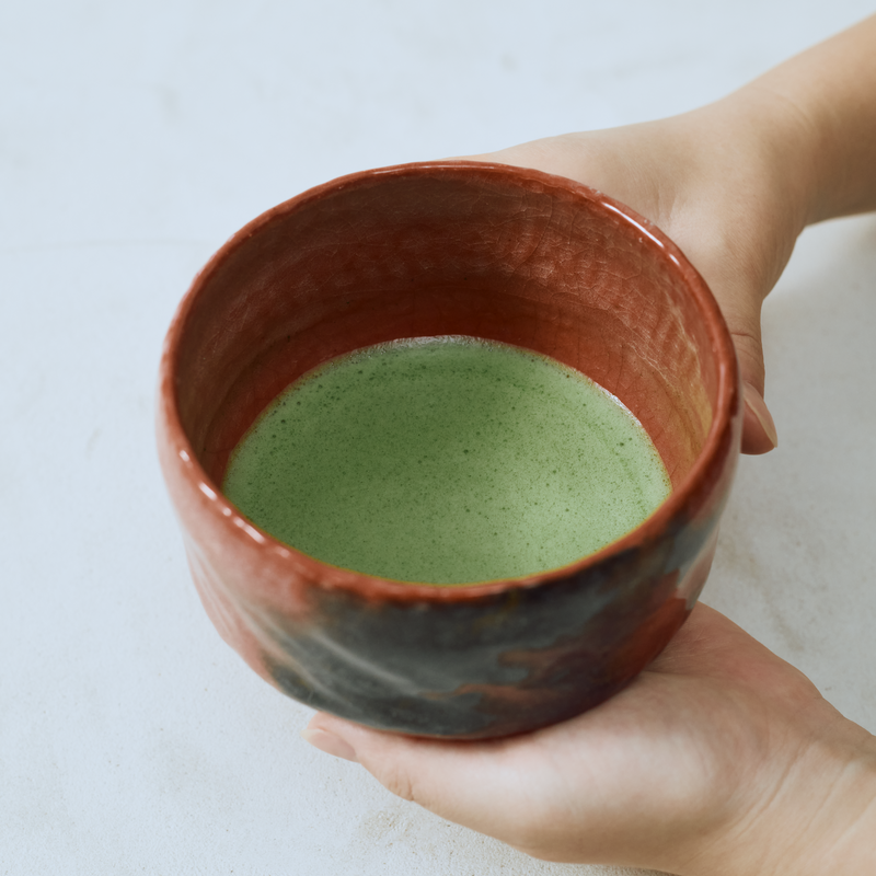 Aka Raku Matcha Bowl - Handcrafted in Kyoto (赤楽茶碗)