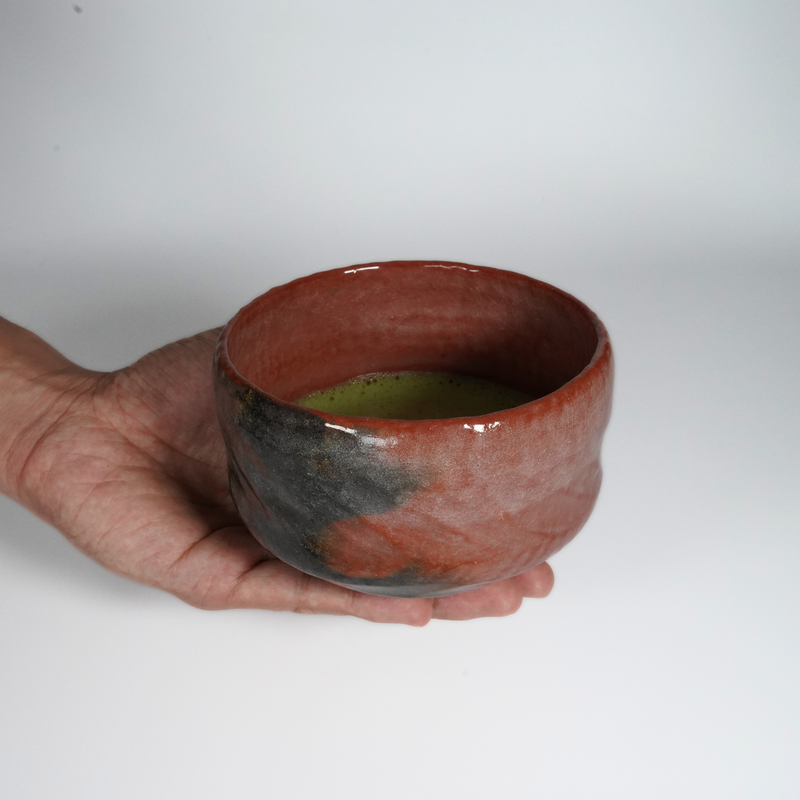 Aka Raku Matcha Bowl - Handcrafted in Kyoto (赤楽茶碗)